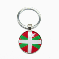 Porte-clés en métal avec dôme en verre transparent, motif drapeau du monde, collection de souvenirs de l'île de Cap-Vert, pour sac et décoration
