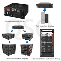Rak Server QSO 51.2V 300Ah 314Ah 16KwH Baterai Rumah 20kwh 15Kw 10Kw Penyimpanan Energi Surya 16 kw 51.2 48 Volt 48V Paket Baterai Lifepo4