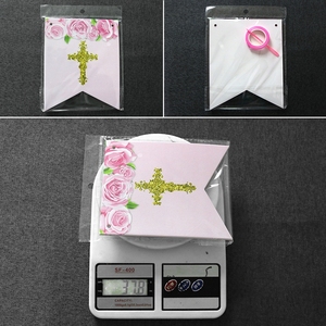 LINDOJUNI Decoraciones para Bautizo, <span class=keywords><strong>Primera</strong></span> Comunión y Fiestas Infantiles, Guirnaldas y Pancartas en Rosa y Dorado - Product Image 6