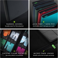 Classeur à fermeture éclair en PU de haute qualité pour cartes à collectionner, 9 pochettes, 360 cartes, couleur personnalisée, chargement latéral, vente en gros, Chine