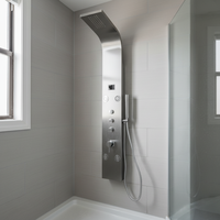 Fournisseur chinois nouveau panneau de douche moderne de revêtement anti-empreintes digitales d'affichage de la température de LED pour la salle de bains