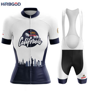 Hirbgod Womens Amerika Ontwerp Serie Fiets Kleding Set Eco-Dagelijks Wielertrui Met Reflecterende Gym Bike <span class=keywords><strong>Shorts</strong></span> - Product Image 3