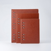 Classeur à anneaux en cuir végétalien B5 Journal, carnet à anneaux à 6 trous A5 A6, planificateur de couverture en cuir avec Logo personnalisé Business