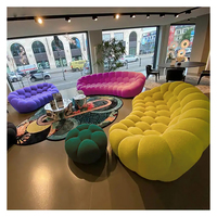 Sofás de burbujas de lujo nórdicos modernos de fantasía, sala de estar sofá para, muebles de 1-3 plazas, sofá de burbujas amarillo de tela personalizada