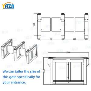 Tornello a Barriera Girevole Premium in Acciaio Inox 304 per Uffici e <span class=keywords><strong>Hotel</strong></span>, Velocità 0.2s, Lunghezza 1500mm, Bidirezionale, IP54 - Product Image 5