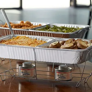 Small Chafing Set 9 X 13 Inch Aluminum Foil Pans Disposable Buffet Aluminum Foil Container For Christmas Parties