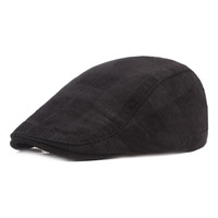 FF3672 Vintage velours côtelé artistes béret gavroche chapeau irlandais chasse conduite Cabbie Ivy chapeau mode Plaid plat gavroche casquette