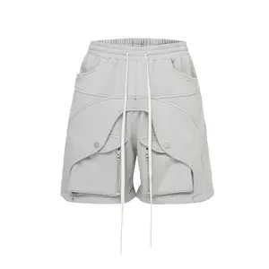 Finch Garment Multi Pocket Patchwork Shorts Summer Cotton French Terry Drawstring Jogger Plain Sweat Shorts With Big Pockets