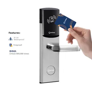 Digital Hotel Lock Orbita Sdk Api Electronic Keyless Entry Intelligence Zigbee Smart Key Swipe Rf M1 Card Digital Rfid Hotel Lock