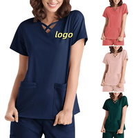 Été Respirant Clinique Dentaire Chirurgicale Infirmière Médecin Scrubs Uniforme Logo Personnalisé Salon de Beauté Esthéticienne Scrubs Top Pantalon Suit
