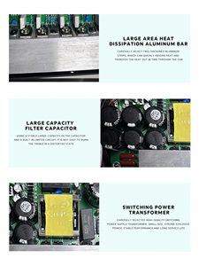 Recordio 2024 nuevo diseño profesional 2 canales 600 vatios amplificador de potencia <span class=keywords><strong>1U</strong></span> para escuelas de iglesias de escenario - Product Image 3