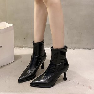 Nouvelles <span class=keywords><strong>Bottines</strong></span> Françaises Pointues à Talons Hauts en <span class=keywords><strong>Cuir</strong></span> de Vachette pour <span class=keywords><strong>Femme</strong></span> 2026, Doublure Fine en Microfibre, Idéales Printemps, Automne, Hiver - Product Image 2