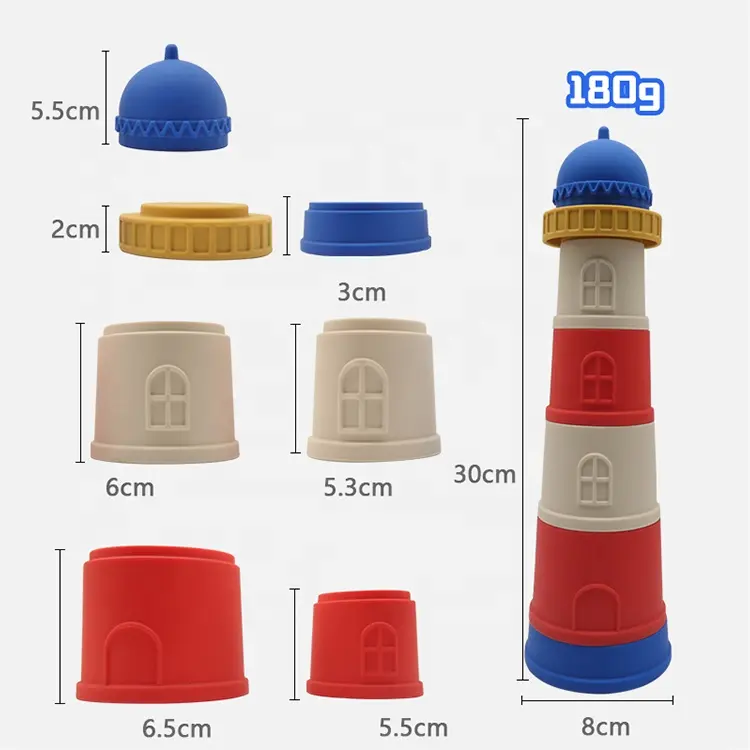 New Trend Baby Stacking Toy Bpa Free Cute Silicone Educational Building Toys For Toddlers