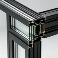 Fenêtre panoramique en aluminium à rupture de pont thermique de haute qualité, double vitrage anti-condensation pour villa résidentielle neuve