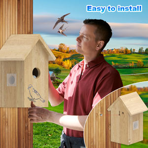 Niet-aanpasbare, in de aanbieding staande vogelnest zonne-aangedreven vogelhuis met camera voor real-time hatching. - Product Image 4