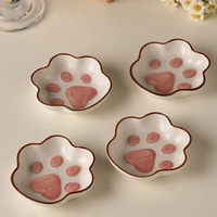 Usine Offre Spéciale japonais mignon chat patte Design céramique Mini assiette à sauce Sushi assiettes Sauce plat Restaurant hôtel usage domestique cadeaux