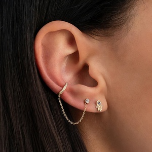 Gemnel-<span class=keywords><strong>pendientes</strong></span> de <span class=keywords><strong>cadena</strong></span> de <span class=keywords><strong>plata</strong></span> de ley 925, joyería fina de oro de 18k con diamantes - Product Image 4