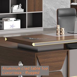 Modern Luxury Ergonomic L-Shape Executive <strong>Work</strong> Desk Strong Mobile Wooden <strong>Home</strong> Office Elegant Modular Eco-Friendly Office <strong>Table</strong> - Product Image 4