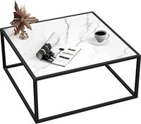 Table basse carrée contemporaine en bois pour petits espaces avec hauteur réglable, style industriel simple