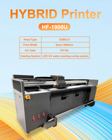Mesin Cetak UV Hybrid Profesional 1.9m 1.8m 3 Head Roll to Roll Flatbed Otomatis untuk Flex, Akrilik, Vinyl, PVC