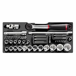 Jeu de clés à douille Usag 1/2 pouce en acier au chrome vanadium, kit d'outils à main 37x23x7,5 cm - Product Image 1