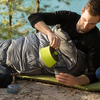 Batterie de cuisine de camping et de voyage pliable en acier inoxydable et silicone de haute qualité, comprenant casseroles, bols, tasses, bouilloire et réchaud à gaz écologique