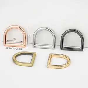 Hot Selling Bag Accessories 20mm 25mm 38mm D Ring Buckle 3/4" 1" 1 1/2" Silver Metal D-Ring Rose Gold Metal D Ring for Handbag