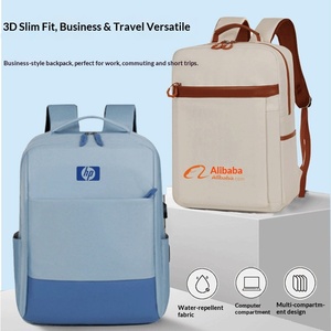 Thickened Denim Business Computer <strong>Bag</strong> <strong>with</strong> Zipper Closure Customized Logo Large Capacity Travel Backpack for Unisex Use - Product Image 2
