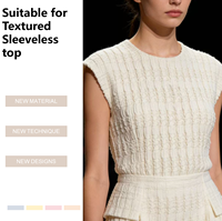 Tissu Crêpe Ondulé Creux en Polyester Spandex 185 GSM, Résistant aux Plis, Texturé, Léger pour Robe, Jupe, Haut, Rideau, Sac