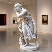Sculpture personnalisée en marbre Nydia - Statue néoclassique sur mesure de la Jeune Fille aux Fleurs de Pompei pour intérieurs de luxe