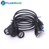 Connecteur USB 2.0 3.0 étanche, type C, câble de données, prise circulaire mâle/femelle, adaptateur de câble USB mini/micro, connecteur pour circuit imprimé