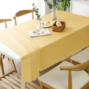 Wholesale Solid Color Camping Picnic Cotton Linen Tablecloths Rectangular For Wedding Party Hotel Banquet