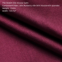 Y56 haut de gamme bonne qualité Stretch Silk Viscose Satin Mulberry soie viscose tissu pour robes