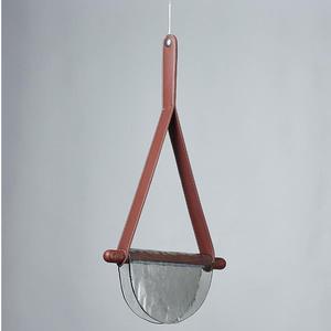 Glass And Leather Pendant <b>Light</b> Oval Shape E27 Bulb Base <b>Led</b> <b>Light</b> Source Switch Control For Home Bedroom <b>Bar</b> Counter Lighting - Product Image 1