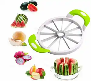 Creative Melon Corer Cutter Knife Großer Wassermelone schneider aus Edelstahl mit Silikon griff