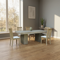Table à manger rectangulaire moderne en ciment, très résistante, imperméable, extensible, écologique, pour l'extérieur, mobilier d'hôtel