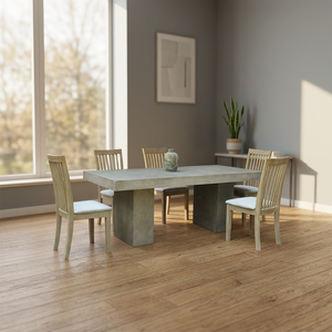 Mesa de comedor de hormigón Rectangular moderna, resistente al agua, altamente duradera, para comedor al aire libre, para el hogar, sala de estar, muebles de exterior - Product Image 1