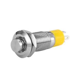 8mm 10mm 금속 버튼 스위치 (조명 포함, 방수) 24V 소형 원형 미니 스위치 - Product Image 1