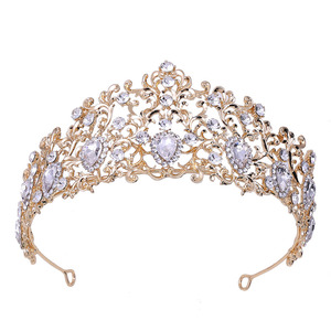 Accessori per capelli da sposa per feste di Festival all'ingrosso Princess Girls Bridal Crown Tiara Glass strass Crown diademi - Product Image 3
