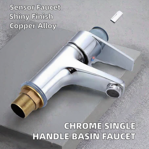 KSLA-10Xi Modern Single-<b>Handle</b> Chrome <b>Copper</b> Alloy Basin Mixer Faucet Hot and Cold Water Deck Mounted Sense Faucet for Bathroom - Product Image 3