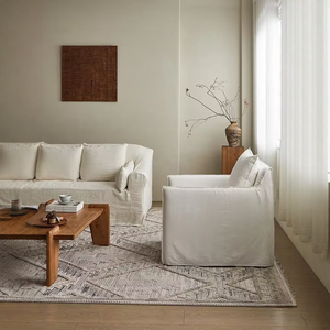 Canapé-lit individuel en tissu de <span class=keywords><strong>lin</strong></span> <span class=keywords><strong>blanc</strong></span> de style nordique <span class=keywords><strong>japonais</strong></span>, amovible et lavable, design pour salon et balcon - Product Image 6