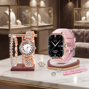 Meilleur coffret cadeau de montre connectée pour femme, homme, femme - Montre connectée A58 Plus - Super ensemble pour femme - Montre à quartz - Product Image 4