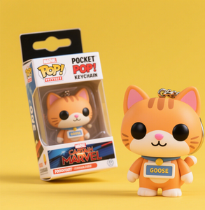 Porte-clés de poche en vinyle <span class=keywords><strong>POP</strong></span> Jouet en PVC Oie le Chat Porte-clés en PVC Figure <span class=keywords><strong>Marvel</strong></span> Pocket <span class=keywords><strong>Pop</strong></span> - Adorable Oie Orange Chat <span class=keywords><strong>Poupée</strong></span> Porte-clés - Product Image 3