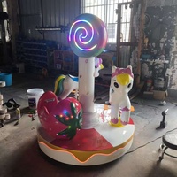 Wahana Putar Mini Unicorn 3 Kursi, Lampu LED, Koin, Cocok untuk Pusat Perbelanjaan, Promo Pabrik