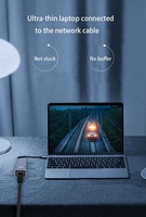 Hub USB-C de Aluminio con 3 Puertos USB-A, Adaptador Ethernet de 1000 Mbps, Base de Transferencia de Datos de Alta Velocidad para Computadoras Portátiles MacBook Tipo C