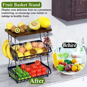 Wooden Desktop Organizer 3 Tier Rectangle Multipurpose Standing Type Storage Rack for <b>Home</b> Office Desk Organization - Product Image 3