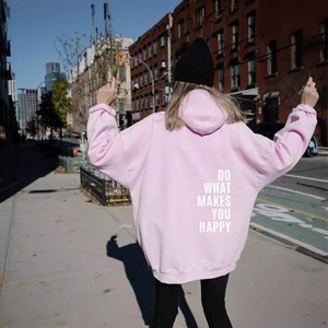 Cross-border XS-5XL Drop Shoulder Sleeve <strong>Women's</strong> Lined Anti-Wrinkle Letter <strong>Fleece</strong> 400g+ Printed Autumn/Winter Hoodie Sweater - Product Image 4