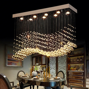Lampadario Moderno di Lusso a Spirale Lunga con Gocce di Cristallo, Lampada a Sospensione con Sfere di Cristallo K9 per Villa, Scale, Ingresso, Hotel - Product Image 3