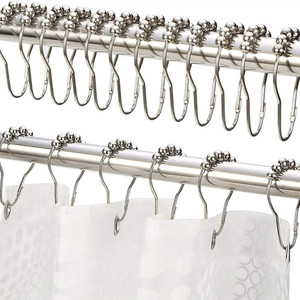Ganchos de cortina de ducha de acero inoxidable Amazer, accesorios de baño deslizantes fáciles, ganchos de cortina de ducha antioxidantes - Product Image 4