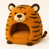 Animal en peluche personnalisé chien chat lit confortable pour animal de compagnie nid de couchage animal moelleux cochon vache tigre forme dessin animé en peluche lit pour animal de compagnie